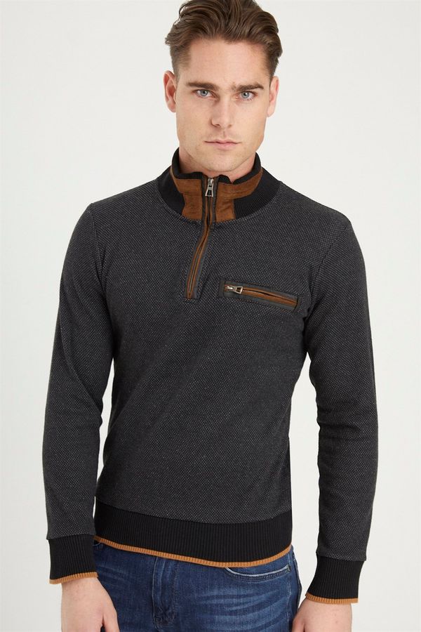 dewberry 1039 DEWBERRY MENS SWEATSHIRT-BLACK-GREY