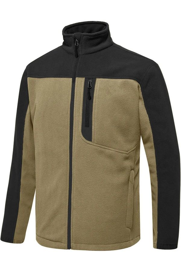 dewberry 10914 Dewberry Zippered Mens Fleece Jacket-BEIGE