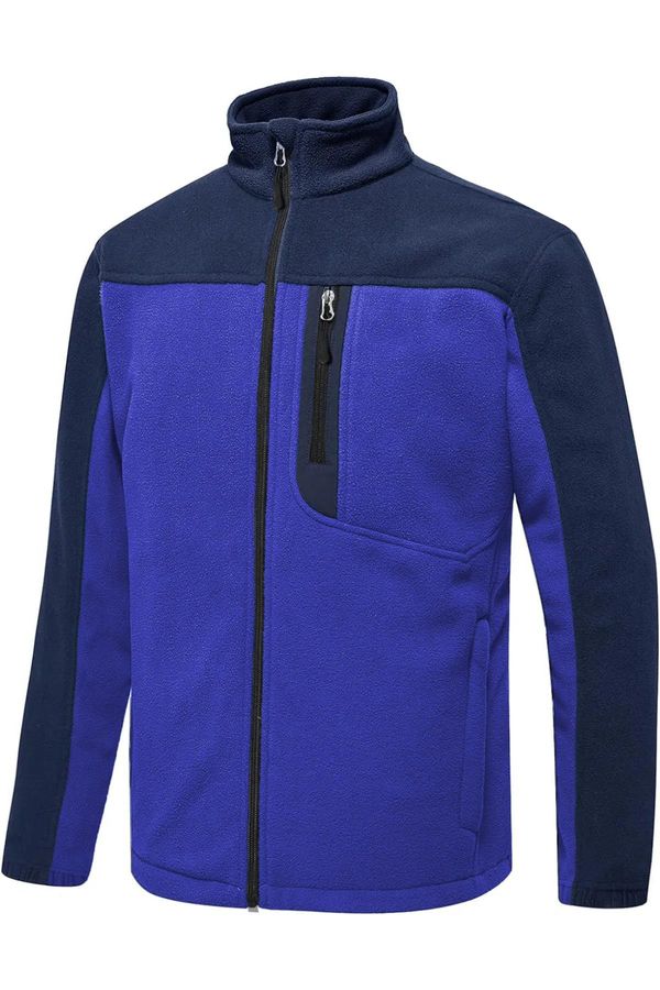 dewberry 10914 Dewberry Zippered Mens Fleece Jacket-BLUE