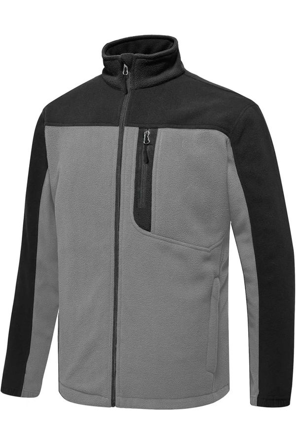 dewberry 10914 Dewberry Zippered Mens Fleece Jacket-DARK GREY