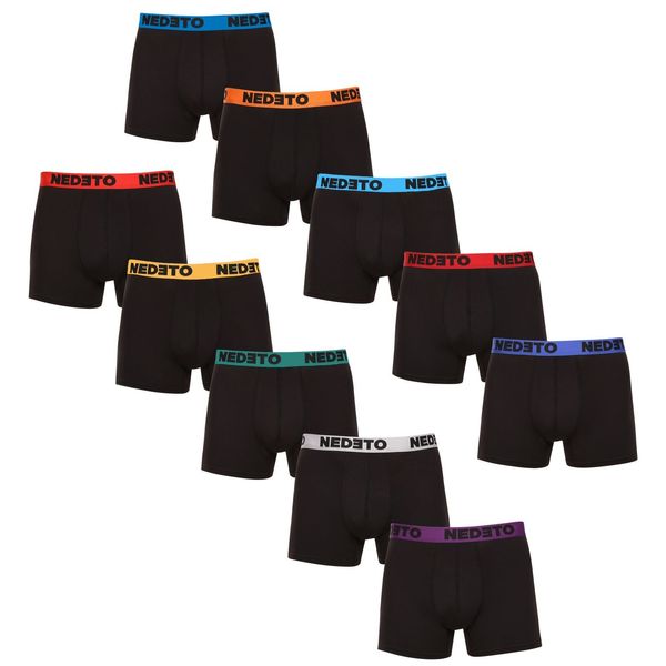 Nedeto 10PACK men's boxers Nedeto black