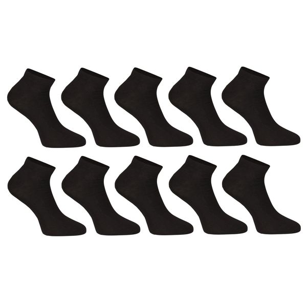 Nedeto 10PACK Nedeto low bamboo black socks