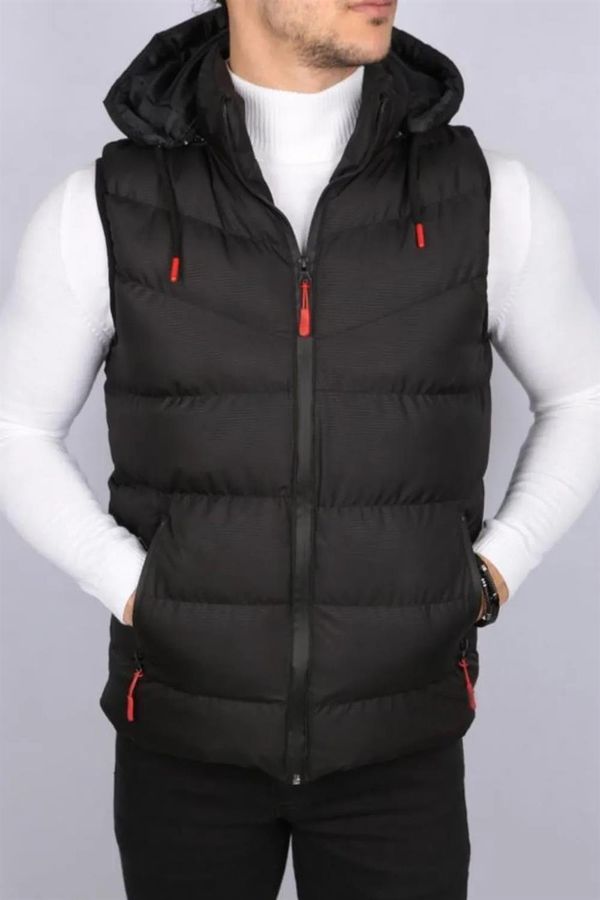 dewberry 16683 Dewberry Hooded Mens Vest-BLACK