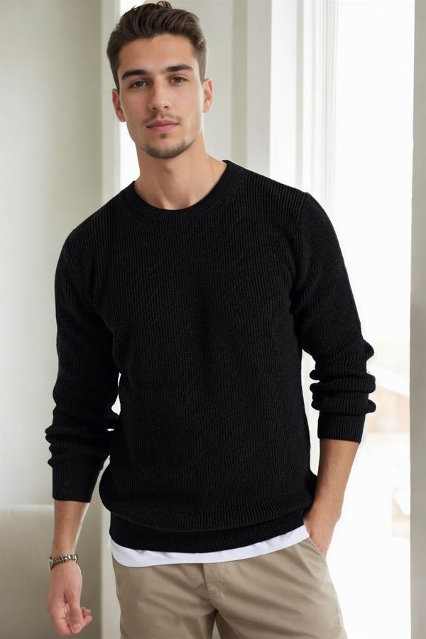 dewberry 18369 Dewberry Knitwear Mens Sweater-BLACK