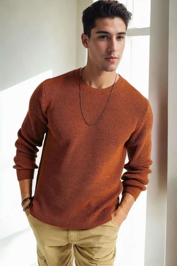 dewberry 18369 Dewberry Knitwear Mens Sweater-CINNAMON