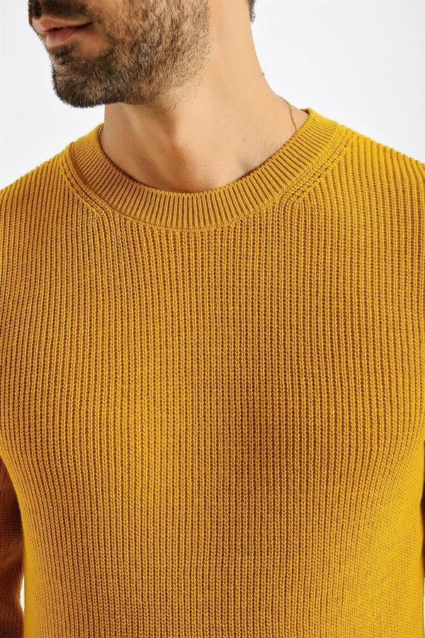 dewberry 18369 Dewberry Knitwear Mens Sweater-MUSTARD