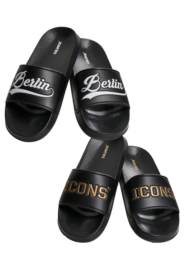 Schlappos 2-Pack Slides Black/White+Black/Gold