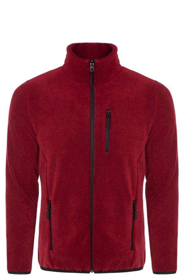 dewberry 24601 Dewberry 5 Pocket Outdoor Full Zipper Fleece Jacket-BORDEAUX