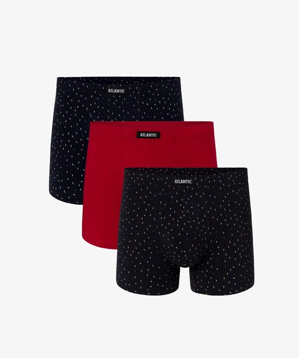 Atlantic 3-PACK Men's boxers ATLANTIC - dark blue, red, dark blue