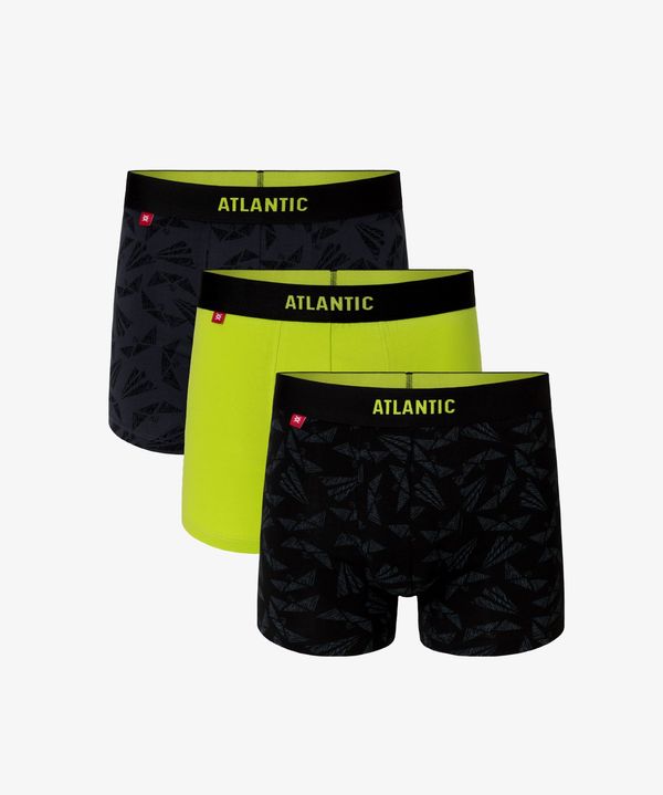 Atlantic 3-PACK Men's boxers ATLANTIC - graphite, lime, black