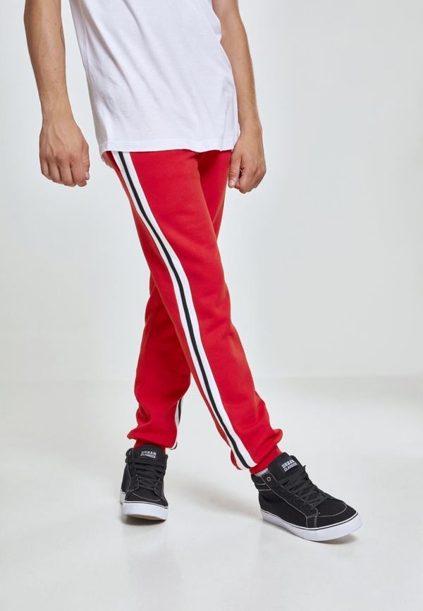Urban Classics 3-Tone Side Stripe Terry Pants firered/wht/blk