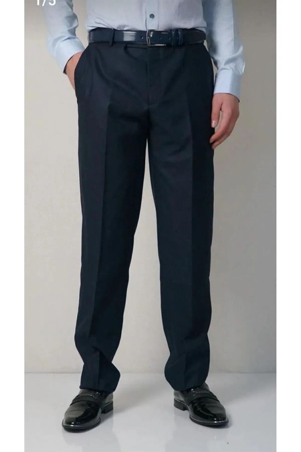 dewberry 38731 Dewberry Classic Mens Trousers-NAVY BLUE