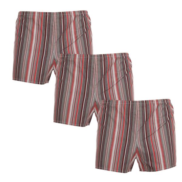 Foltýn 3PACK Classic men's boxer shorts Foltýn red stripes
