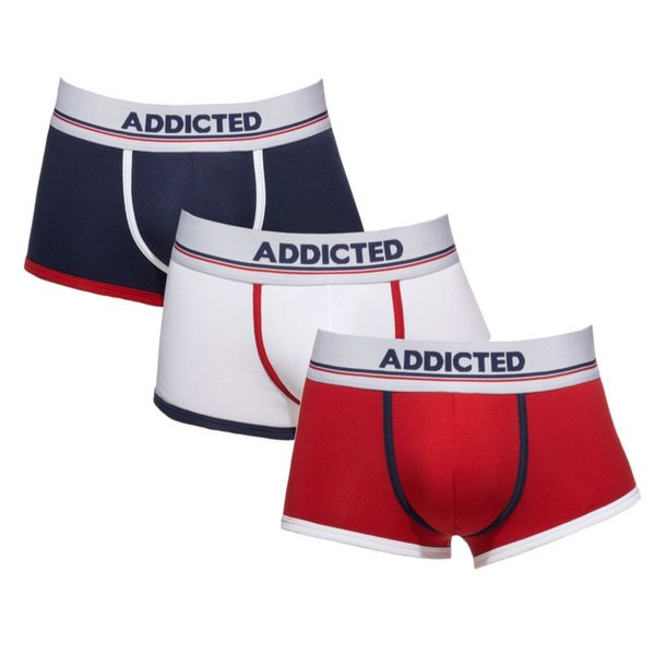 Addicted 3PACK Men's Addicted Boxer Shorts Multicolored