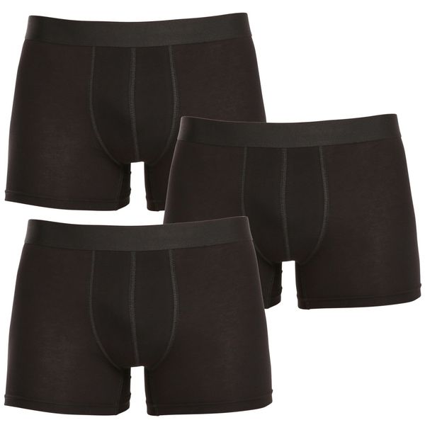 Nedeto 3PACK Men's Boxer Shorts Nedeto Oversize Black