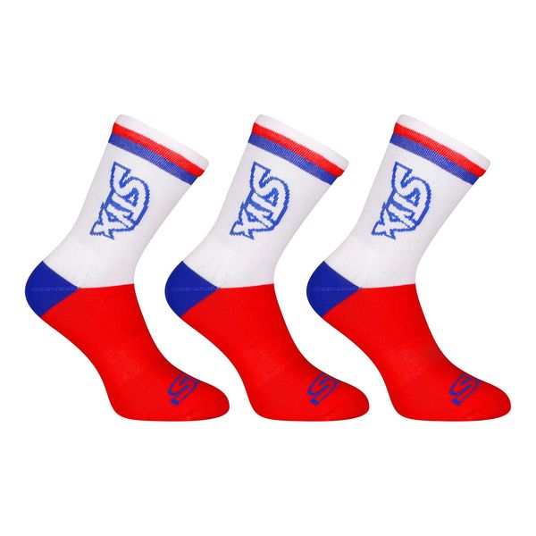 STYX 3PACK Styx high red tricolor socks