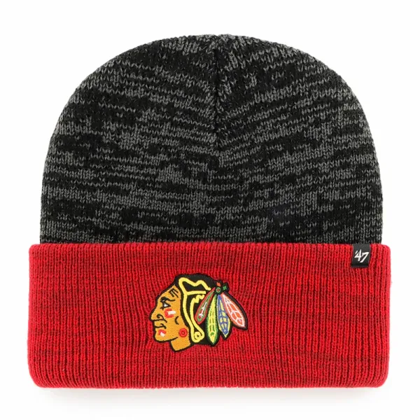 47 Brand 47 Brand Two Tone Brain Freeze Cuff Knit NHL Chicago Blackhawks Winter Hat