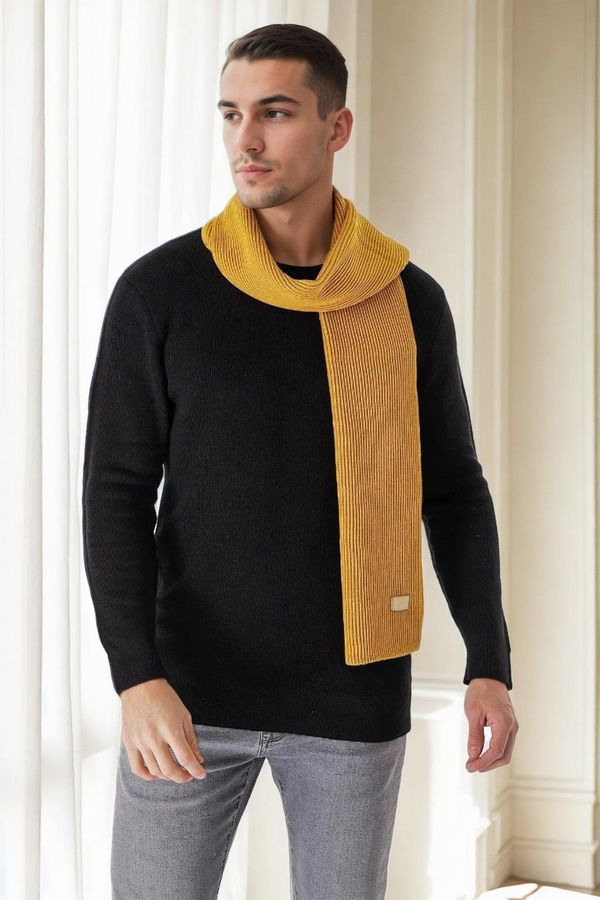 dewberry 49766 Dewberry Knitted Mens Scarf-MUSTARD