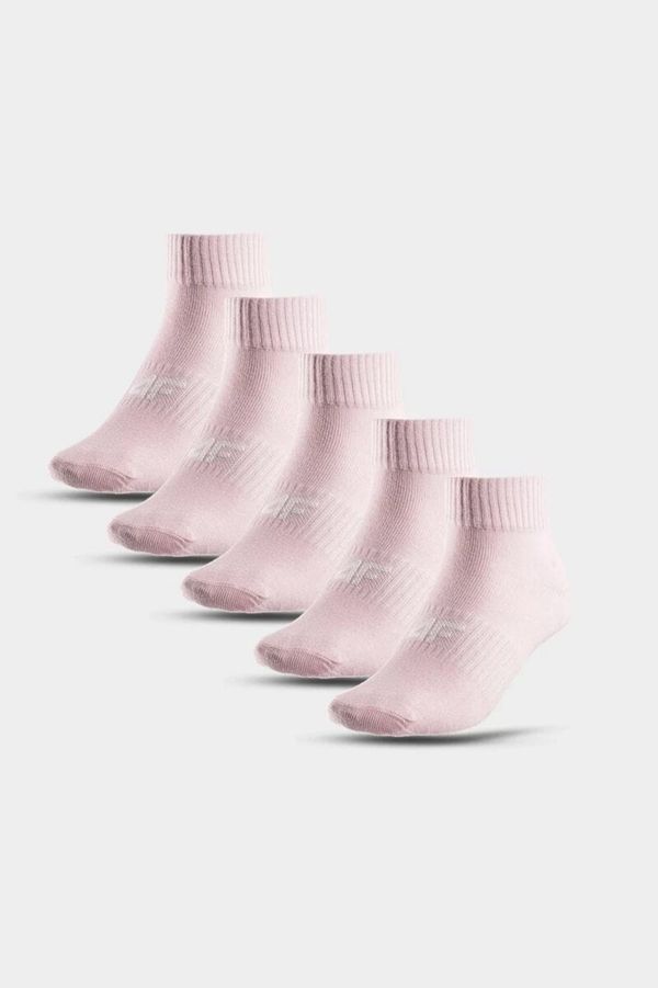 Kesi 4F Girls' 5-BACK High Socks Light Pink