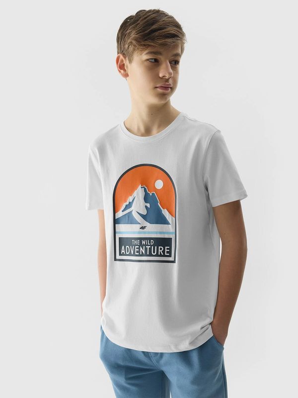 4F 4F Organic Cotton T-Shirt for Boys - White