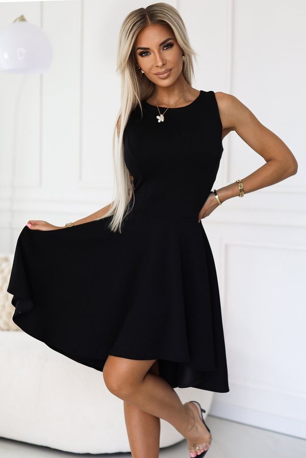 NUMOCO 575-1 Exceptional dress with a longer back part - BLACK