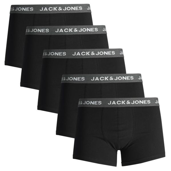 Jack & Jones 5PACK Men's Jack and Jones Boxer Shorts - Black