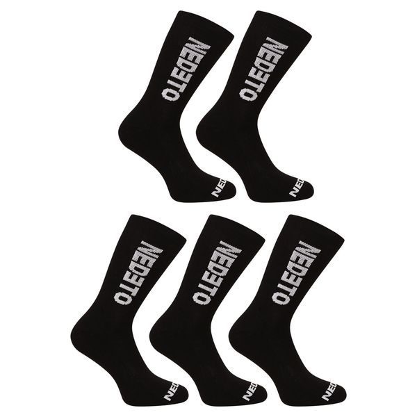 Nedeto 5PACK Nedeto High Black Socks