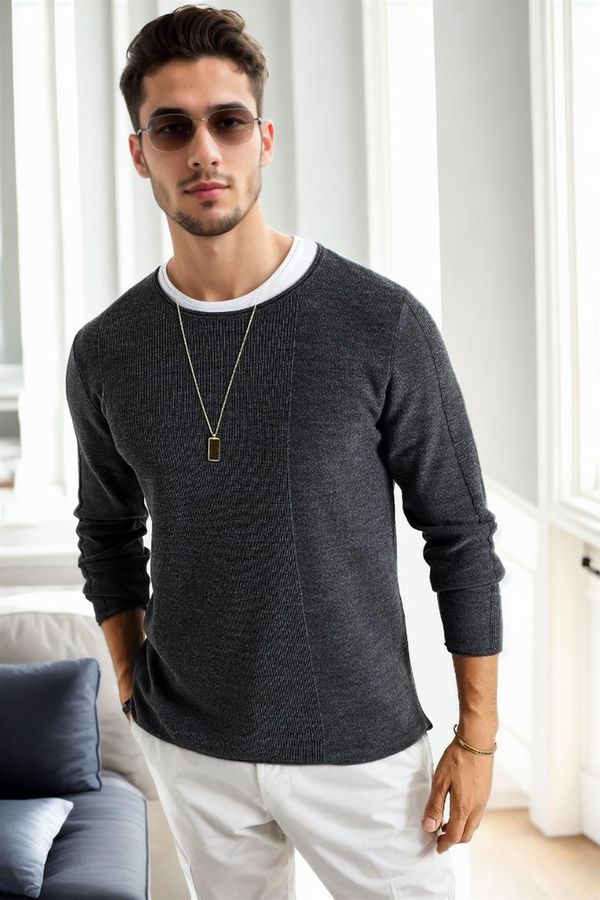 dewberry 60226 Dewberry Knitwear Menswear Sweater-ANTHRACITE