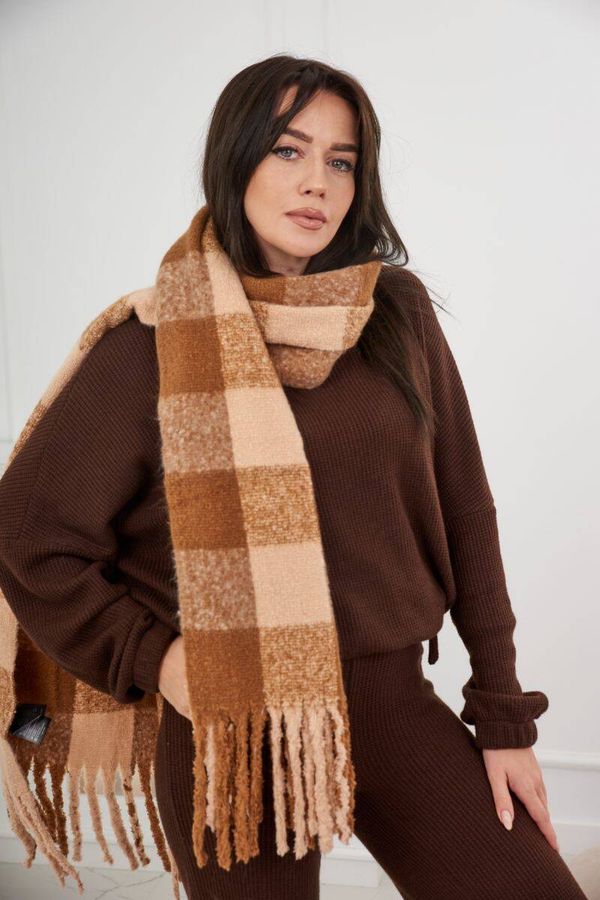 Kesi 6073 Women's camel scarf + beige