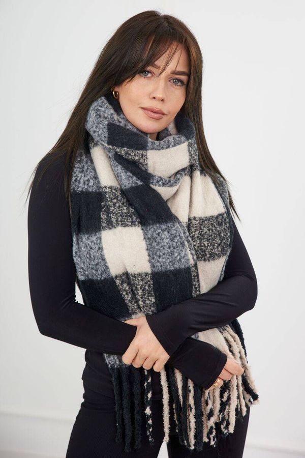 Kesi 6073 Women's scarf black + beige