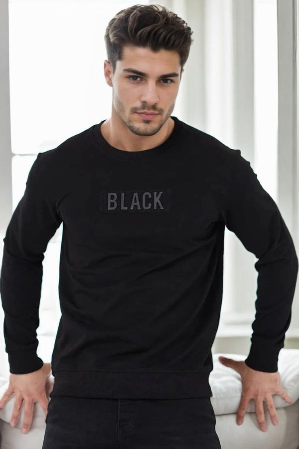 dewberry 60865 Dewberry 3d Printed Mens Winter Sweatshirt-BLACK