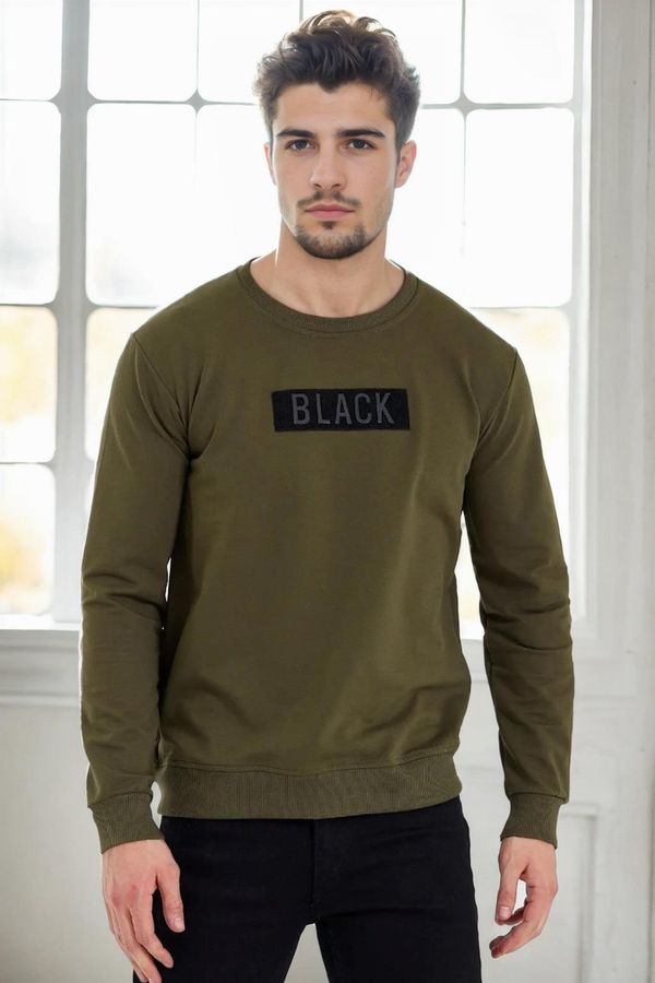 dewberry 60865 Dewberry 3d Printed Mens Winter Sweatshirt-Khaki