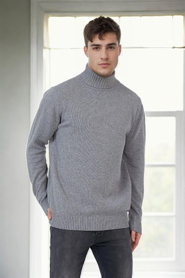 dewberry 75046 Dewberry Turtleneck Mens Sweater-DARK GREY