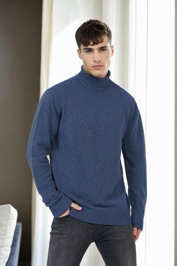 dewberry 75046 Dewberry Turtleneck Mens Sweater-INDIGO