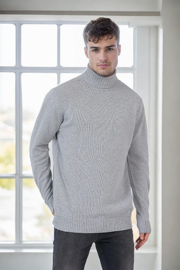 dewberry 75046 Dewberry Turtleneck Mens Sweater-LIGHT GREY