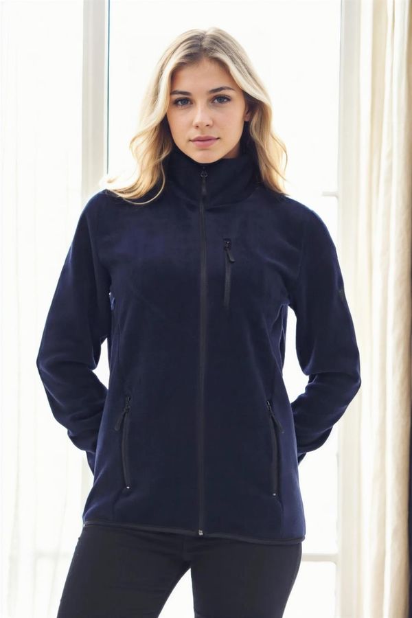 dewberry 80514 Dewberry Full Zipper Fleece Jacket-NAVY BLUE