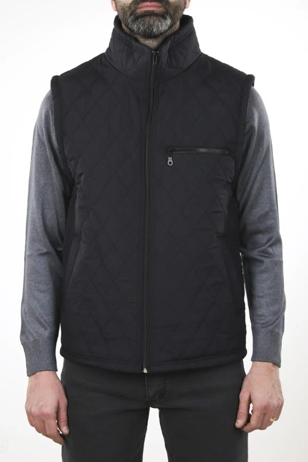 dewberry 88816 Dewberry Quilted Pockets and Fleece Inside Mens Vest-NAVY BLUE