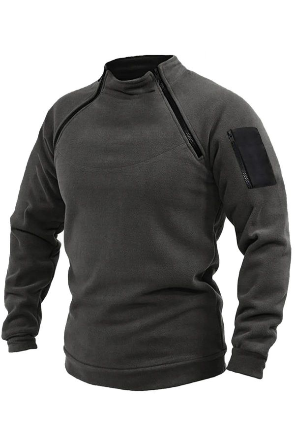 dewberry 90777 Dewberry Mens Fleece with Arm Pocket-Smoked