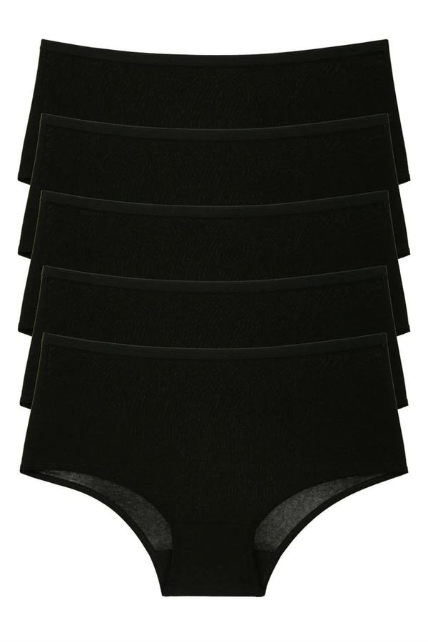 dewberry 98545 Dewberry Women Panties High Waist Pack of 5-BLACK