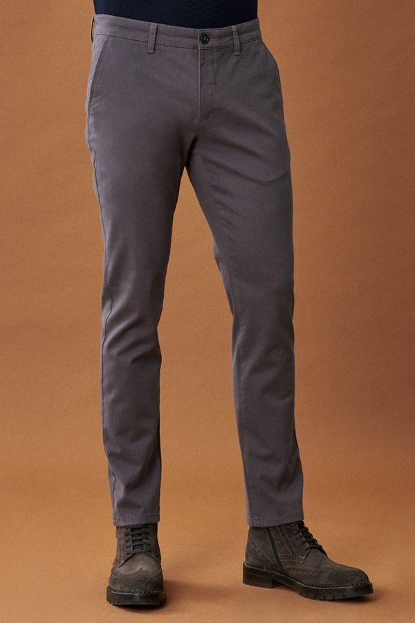 AC&Co / Altınyıldız Classics AC&Co / Altınyıldız Classics Men's Anthracite Slim Fit Slim Fit Cotton Flexible Chino Trousers.