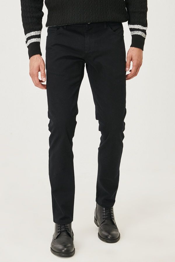 AC&Co / Altınyıldız Classics AC&Co / Altınyıldız Classics Men's Black Canvas Slim Fit Slim Fit 5 Pockets Trousers