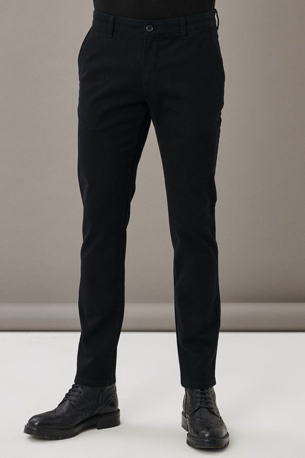 AC&Co / Altınyıldız Classics AC&Co / Altınyıldız Classics Men's Black Slim Fit Slim Fit Cotton Flexible Chino Trousers.