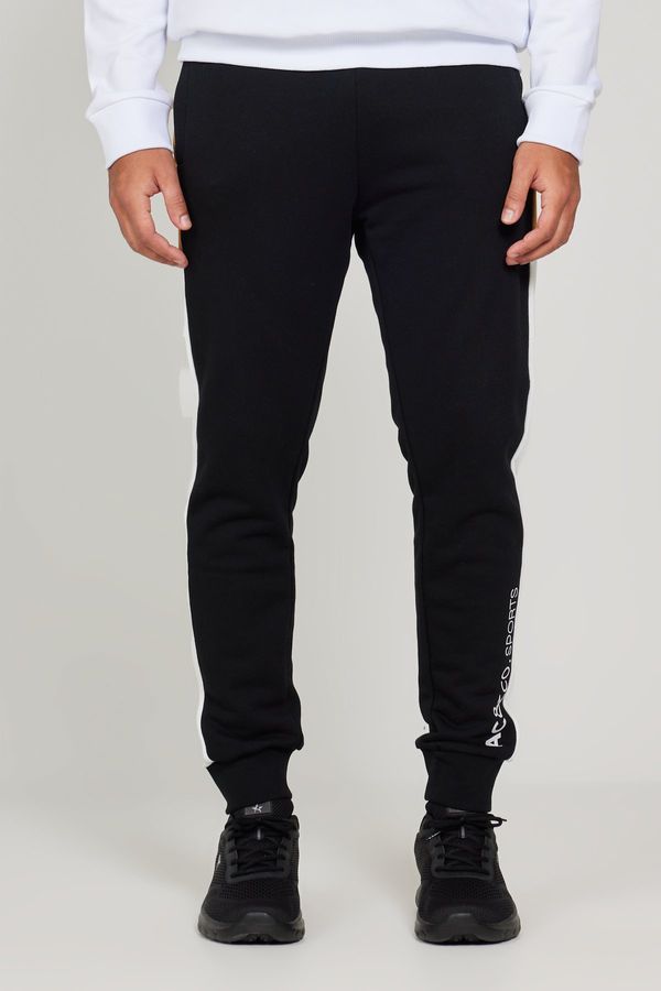 AC&Co / Altınyıldız Classics AC&Co / Altınyıldız Classics Men's Black Standard Fit Regular Fit Cotton Sweatpants