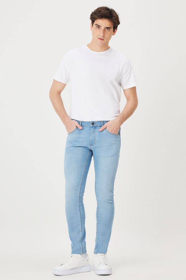 AC&Co / Altınyıldız Classics AC&Co / Altınyıldız Classics Men's Blue Extra Slim Fit Slim Fit Riss Cotton Flexible Denim Jeans Jeans