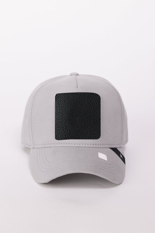 AC&Co / Altınyıldız Classics AC&Co / Altınyıldız Classics Men's Gray 100% Cotton Hat with Replaceable Stickers