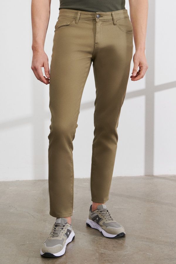 AC&Co / Altınyıldız Classics AC&Co / Altınyıldız Classics Men's Green Slim Fit Slim Fit Cotton 5 Pocket Flexible Casual Trousers