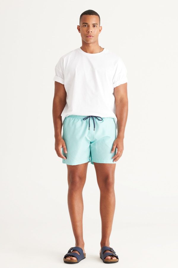 AC&Co / Altınyıldız Classics AC&Co / Altınyıldız Classics Men's Mint Standard Fit Regular Fit Quick Dry Side Pockets Patterned Swimwear