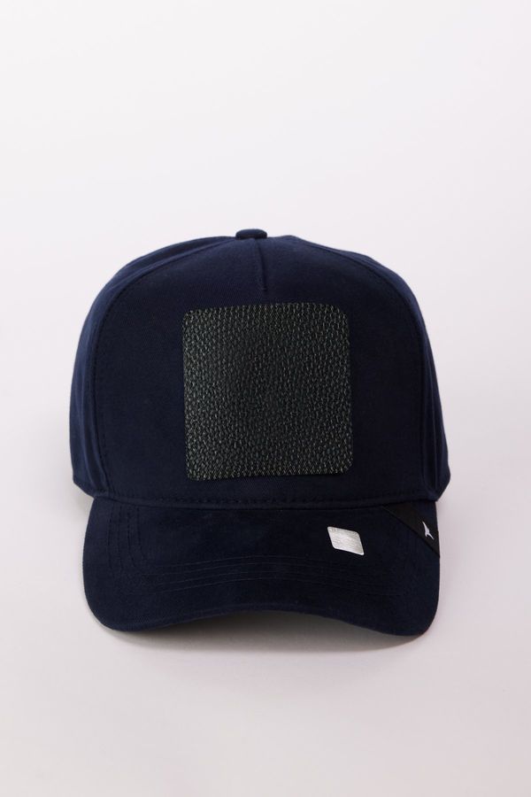 AC&Co / Altınyıldız Classics AC&Co / Altınyıldız Classics Men's Navy Blue 100% Cotton Hat with Replaceable Stickers