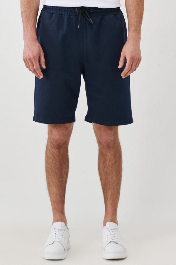 AC&Co / Altınyıldız Classics AC&Co / Altınyıldız Classics Men's Navy Blue Standard Fit Daily Casual Sports Knitted Shorts.