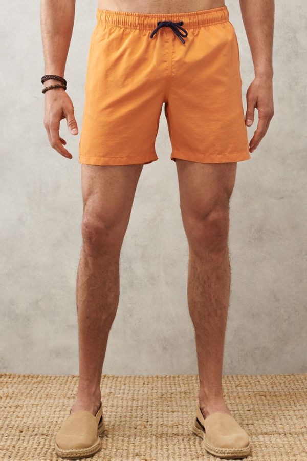 AC&Co / Altınyıldız Classics AC&Co / Altınyıldız Classics Men's Orange Standard Fit Quick Dry Swimwear Marine Shorts.